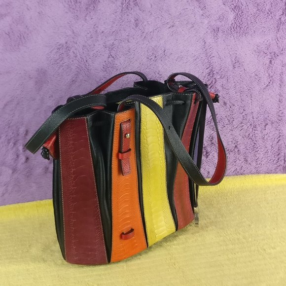 VIA VENETA Provoque Pure Ostrich Quill Leather Handbag Limited Edition - Picture 2 of 14